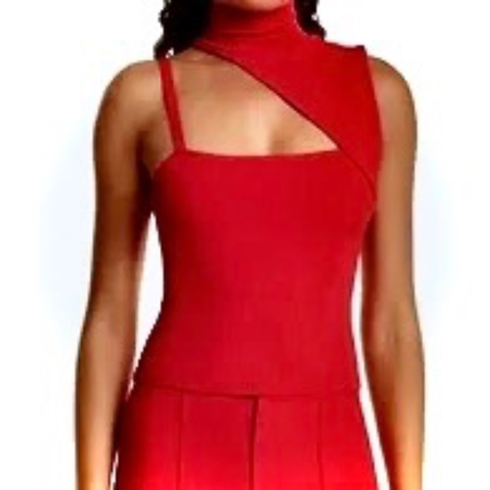 Alice + Olivia Wynn Cutout Asymmetric Tank sz L NWT